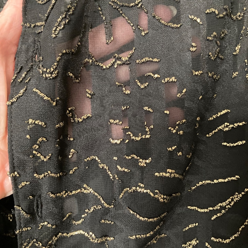Black and gold sheer top - Picture 6 of 9